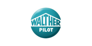 Logo der Firma Walther Pilot in türkis und weiß